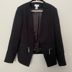 Black Women's Blazer with Gold Accents